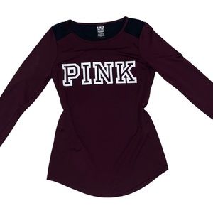 Victoria’s Secret Pink Burgundy Long Sleeve Top